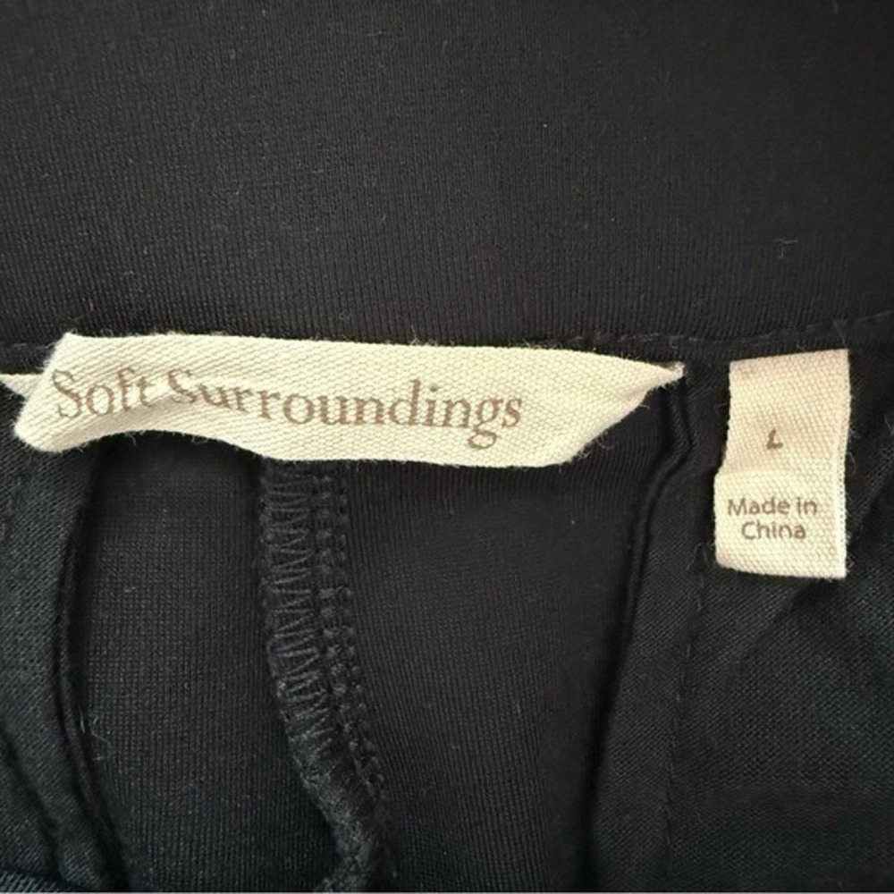 Soft Surroundings Soft Essential Ponte Wide Leg Pants Womens Large Black Classic - Picture 6 of 7